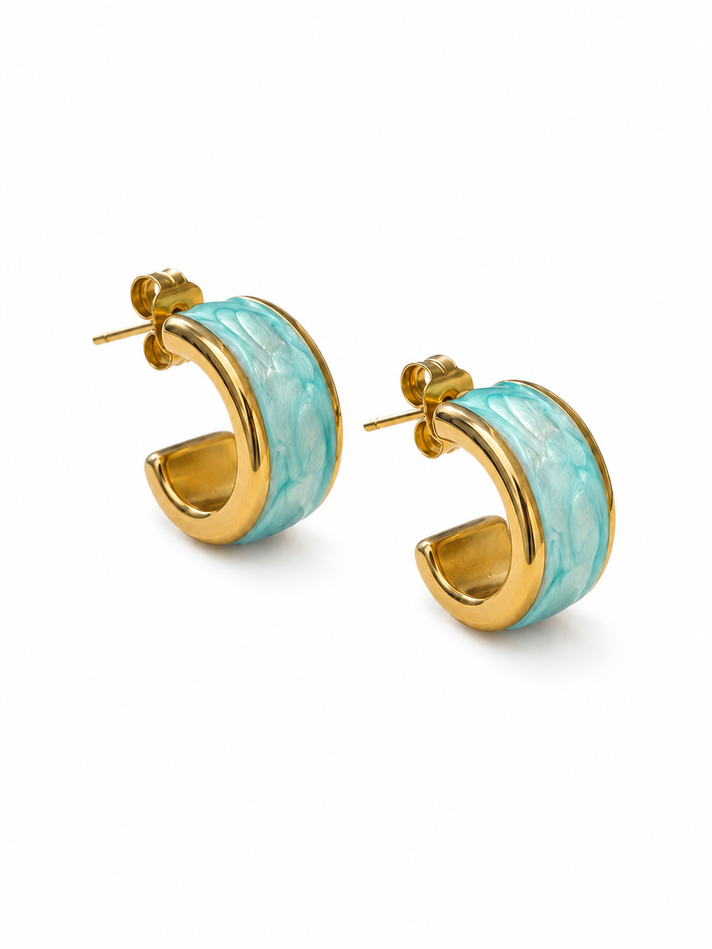 Marbled Hoop Earrings