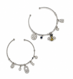 Silver Charm Cuff Bracelet