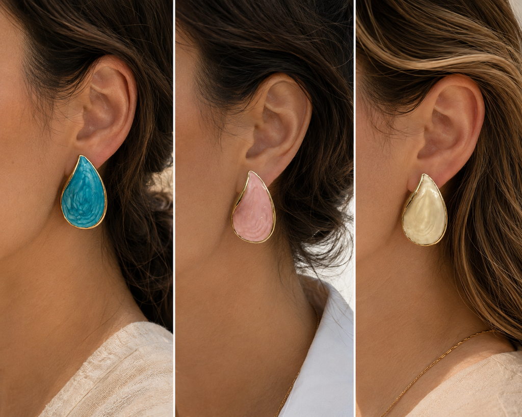 Teardrop Stud Earrings