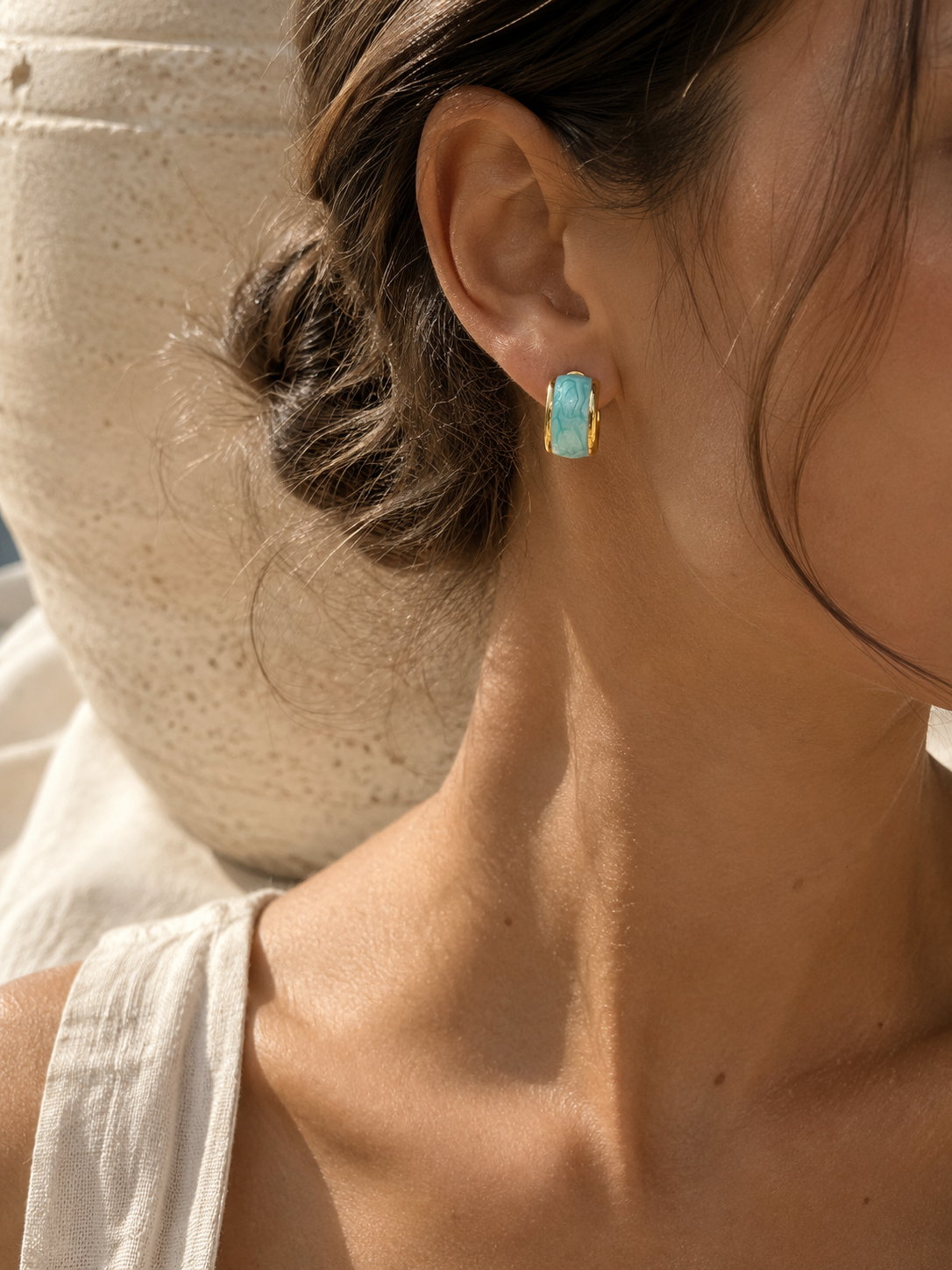 Marbled Hoop Earrings